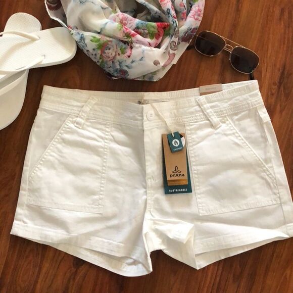 NWT prAna white shorts 10 - Picture 1 of 4